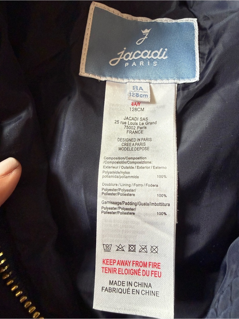 Jacadi Navy Puffer Jacket for Kids - Picture 3 of 4